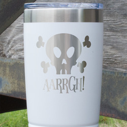 Pirate 20 oz Stainless Steel Tumbler - White - Double Sided (Personalized)