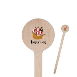 Pirate 7.5" Round Wooden Stir Sticks - Single Sided (Personalized)