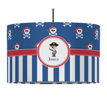 Blue Pirate 12" Drum Pendant Lamp - Fabric (Personalized)