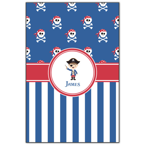 Custom Blue Pirate Wood Print - 20x30 (Personalized)