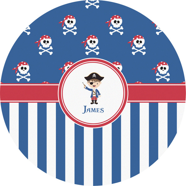 Custom Blue Pirate Multipurpose Round Labels - 5" (Personalized)