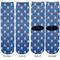 Blue Pirate Adult Crew Socks - Double Pair - Front and Back - Apvl