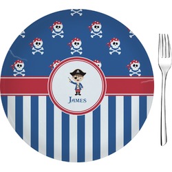 Blue Pirate Glass Appetizer / Dessert Plate 8" (Personalized)