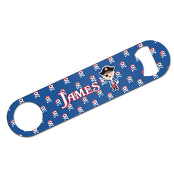 Blue Pirate Bar Bottle Opener - White w/ Name or Text