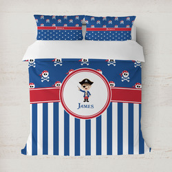 Blue Pirate Duvet Cover Set - Full / Queen (Personalized)