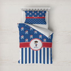 Blue Pirate Duvet Cover Set - Twin (Personalized)