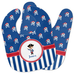 Blue Pirate Baby Bib w/ Name or Text