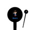 Blue Pirate Black Plastic 4" Food Pick - Round - Closeup