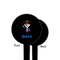 Blue Pirate Black Plastic 4" Food Pick - Round - Single Sided - Front & Back