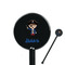 Blue Pirate Black Plastic 5.5" Stir Stick - Round - Closeup