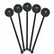 Blue Pirate Black Plastic 5.5" Stir Stick - Round - Fan View