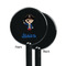 Blue Pirate Black Plastic 5.5" Stir Stick - Single Sided - Round - Front & Back