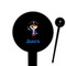 Blue Pirate Black Plastic 6" Food Pick - Round - Closeup