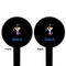 Blue Pirate Black Plastic 6" Food Pick - Round - Double Sided - Front & Back