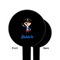 Blue Pirate Black Plastic 6" Food Pick - Round - Single Sided - Front & Back