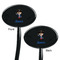 Blue Pirate Black Plastic 7" Stir Stick - Double Sided - Oval - Front & Back