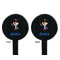 Blue Pirate Black Plastic 7" Stir Stick - Double Sided - Round - Front & Back