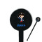 Blue Pirate Black Plastic 7" Stir Stick - Round - Closeup