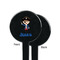 Blue Pirate Black Plastic 7" Stir Stick - Single Sided - Round - Front & Back