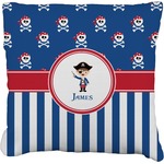 Blue Pirate Faux-Linen Throw Pillow 16" (Personalized)