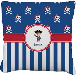 Blue Pirate Faux-Linen Throw Pillow 20" (Personalized)