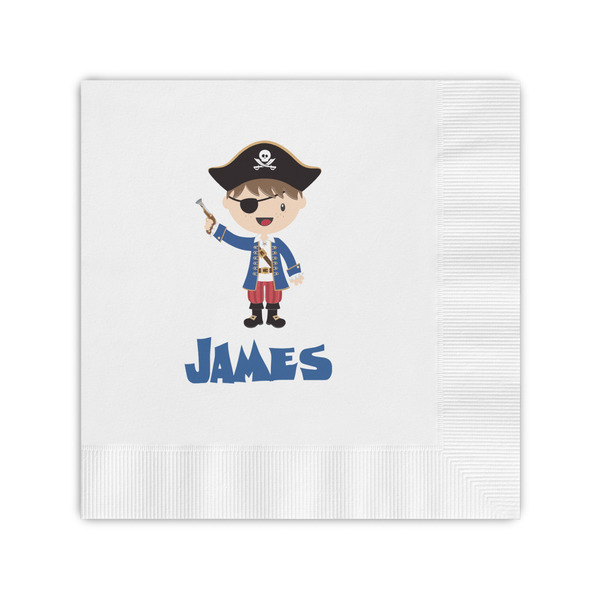 Custom Blue Pirate Coined Cocktail Napkins (Personalized)
