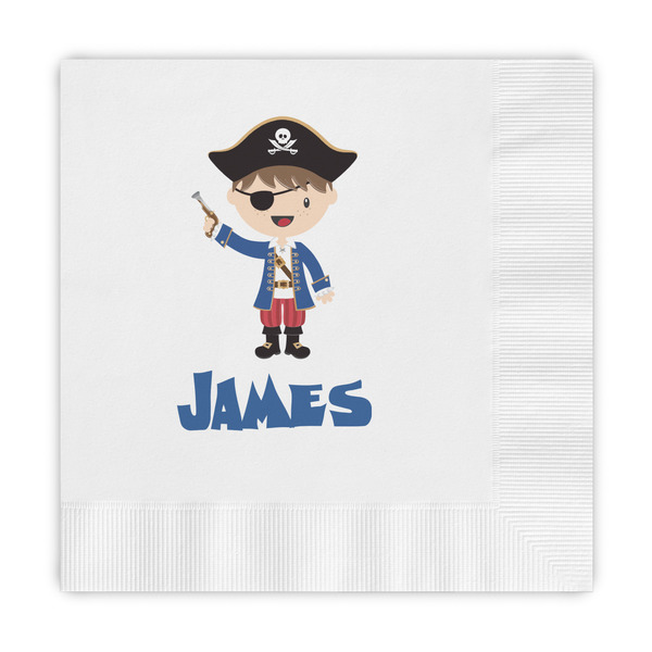 Custom Blue Pirate Embossed Decorative Napkins (Personalized)