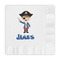 Blue Pirate Embossed Decorative Napkin - Front View