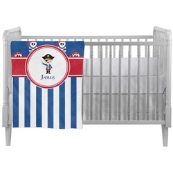 Blue Pirate Crib Comforter / Quilt (Personalized)