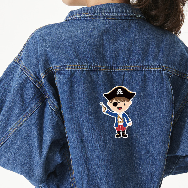 Custom Blue Pirate Twill Iron On Patch - Custom Shape - X-Large