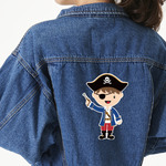 Blue Pirate Twill Iron On Patch - Custom Shape - 2XL - Set of 4