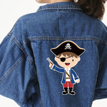 Blue Pirate Twill Iron On Patch - Custom Shape - 3XL - Set of 4