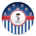 Blue Pirate Microwave Safe Plastic Plate - Composite Polymer (Personalized)