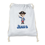 Blue Pirate Drawstring Backpack - Sweatshirt Fleece - Single Sided (Personalized)