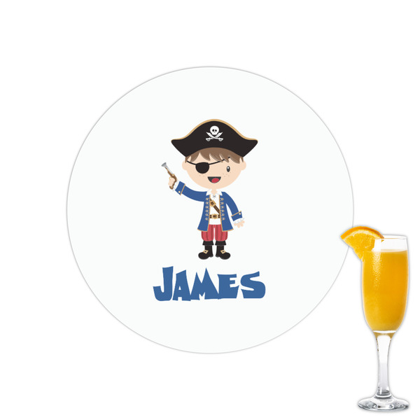 Custom Blue Pirate Printed Drink Topper - 2.15" (Personalized)