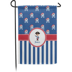 Blue Pirate Small Garden Flag - Single Sided w/ Name or Text