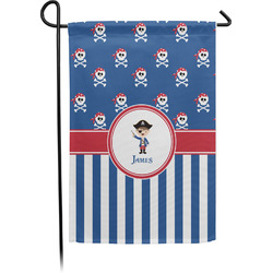 Blue Pirate Small Garden Flag - Single Sided w/ Name or Text