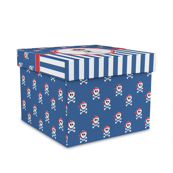 Custom Blue Pirate Gift Box with Lid - Canvas Wrapped - Medium (Personalized)