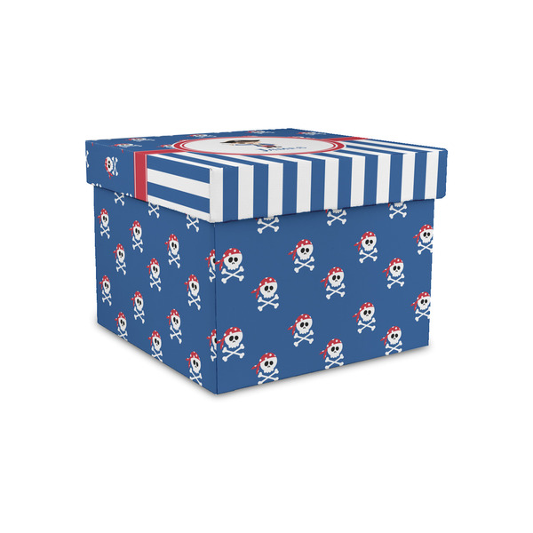 Custom Blue Pirate Gift Box with Lid - Canvas Wrapped - Small (Personalized)