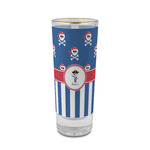 Blue Pirate 2 oz Shot Glass - Glass with Gold Rim (Personalized)