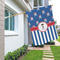 Blue Pirate House Flags - Single Sided - LIFESTYLE