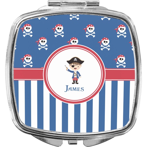 Custom Blue Pirate Compact Makeup Mirror (Personalized)