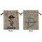 Blue Pirate Medium Burlap Gift Bag - Front and Back