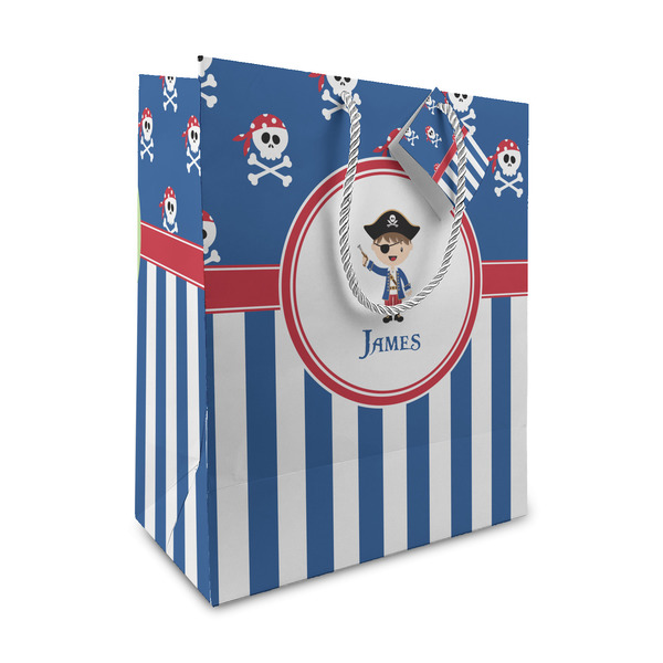 Custom Blue Pirate Medium Gift Bag (Personalized)