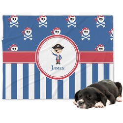 Blue Pirate Dog Blanket - Regular (Personalized)