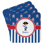 Blue Pirate Paper Coasters w/ Name or Text