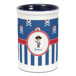 Blue Pirate Ceramic Pencil Holders - Blue