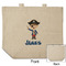 Blue Pirate Reusable Cotton Grocery Bag - Front & Back View