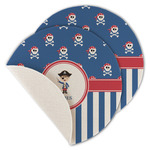 Blue Pirate Round Linen Placemat - Single Sided - Set of 4 (Personalized)