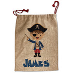 Blue Pirate Santa Sack - Front (Personalized)